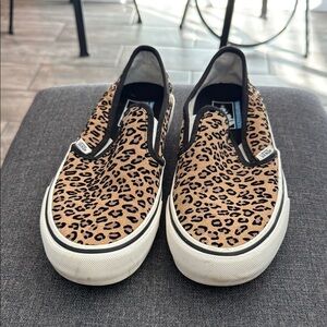 Vans Leopard Print Slip-On Sneakers